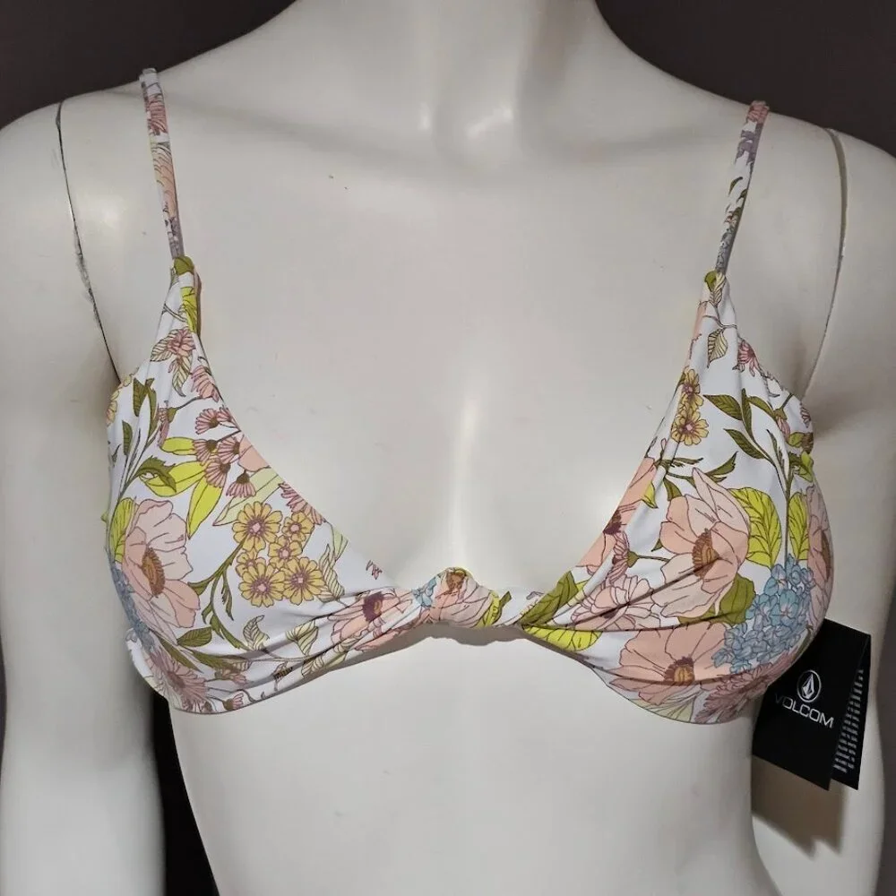 Volcom Big Poppy V-Neck Bikini Top - Picture 2 of 8